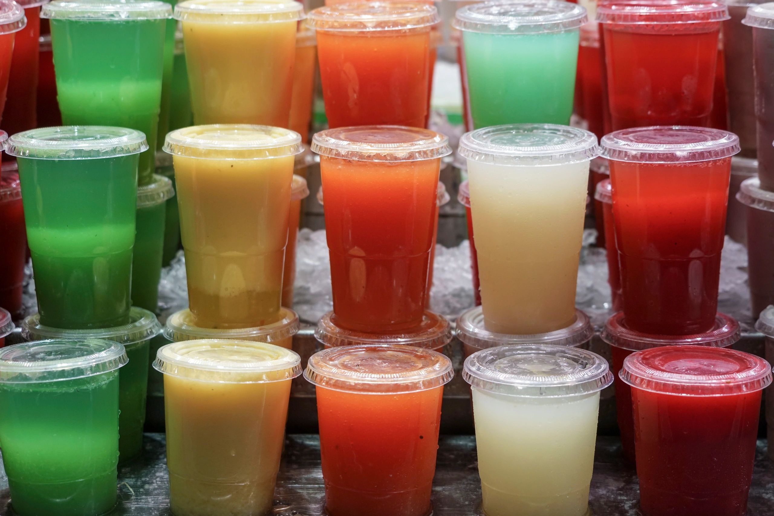 Assorted aguas frescas fruit drinks